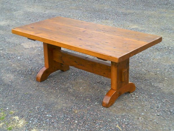 Trestle Wood Coffee Table