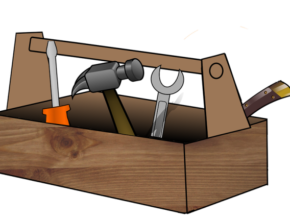 wooden tool box skills screwdriver hammer 