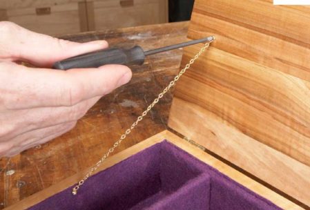 chain box lid hinges woodworking 