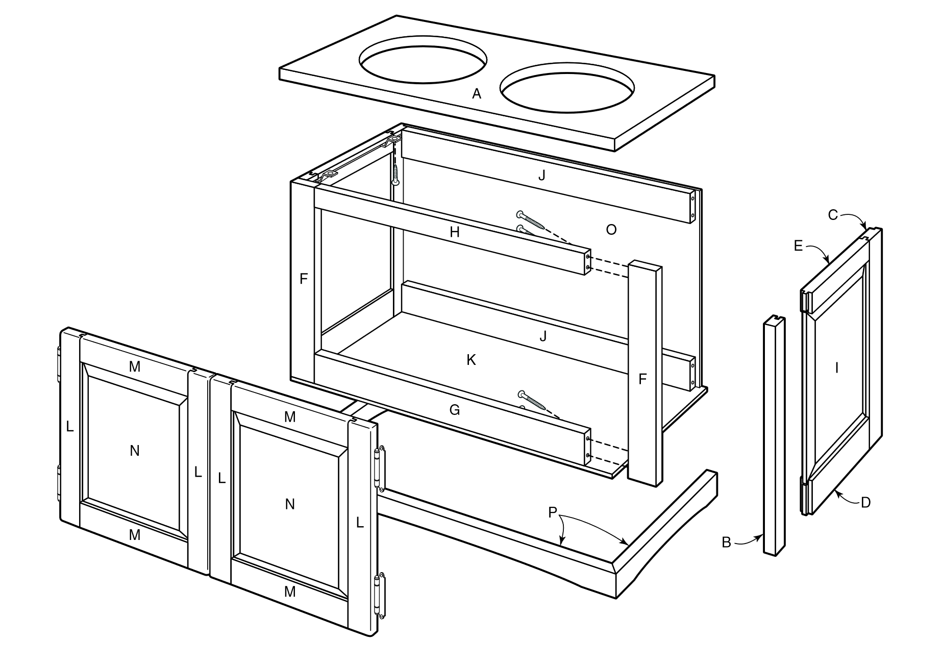 exploded assembly cutting list