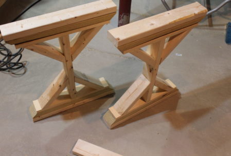 wooden desk DIY legs pyramid